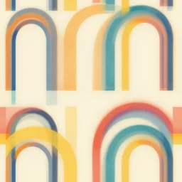 seamless pattern of large colorful arches in escher style horizontal multilayers minimalism wallpaper