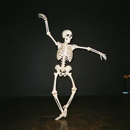 a dancing skeleton, 9 0's film
