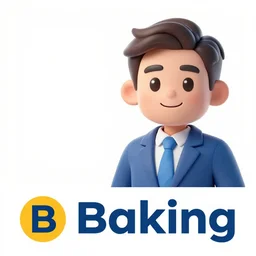 an advertisement for banking with the main mascot being a man and the logo featuring a rainbow dollar sign