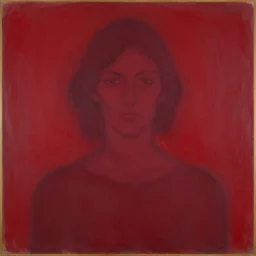 rothko color field woman silhouette portrait in red wine color