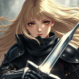 baroque oil painting of japanese ln illustration anime key visual full body action shot | young girl wearing black latex military crusader armour with flowing blonde hair | gapmoe kuudere symmetrical perfect face fine detail wistful gaze | lotr dynamic studio highlights sharp contrast bokeh trending pixiv fanbox | by greg rutkowski makoto shinkai takashi takeuchi studio ghibli