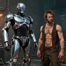renaissance robocop versus cyberpunk peasant