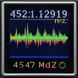 an electromagnetic frequency of 452.12919 MHz