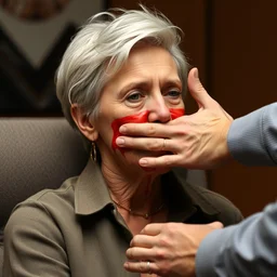 someone slapping the everliving hell out of ellen, ellen's face, upper body shot, hard face slap