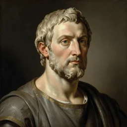 a portrait of Julius Caesar, painting by Rembrandt
