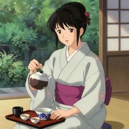 cassandra cain wearing a yukata | | serving tea in the summer, realistic shaded, pleasant face, fine details, medium shot, portrait, realistic shaded lighting poster by greg rutkowski, artgerm, kyoto animation and alphonse mucha