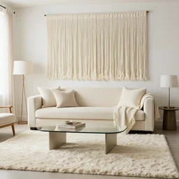a living room made entirely of tassels