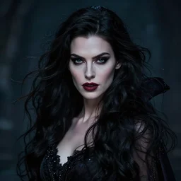 a beautiful woman vampire queen, 8 k, sensual, hyperrealistic, hyperdetailed, beautiful face, long hair windy, dark fantasy, fantasy portrait by laura sava