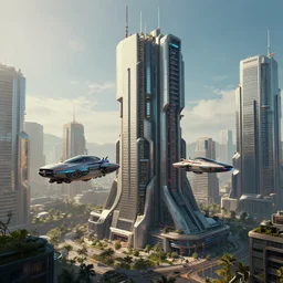 cyberpunk, concept art, octane render, detailed, trending on artstation, realistic, futurisric, city, building, flying car, spaceship,