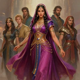 dynamic medium shot painted portrait, maya ali as divine sorcerer, gaudy colours, octane render, unreal engine, matte painting concept art, fanart artstation by jesper ejsing and rhads and lois van baarle and ilya kuvshinov and rossdraws