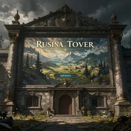 a facade, in concept art of main menu loading screen background. for russian mmorpg by katauri, by a freelance artist, artstation, behance