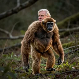 david attenborough walking like a gibbon, still from nature documentary