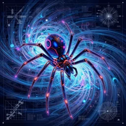 ( neon spider ) ( ( engineering document, drawing, autodesk blueprint, warp drive ) ) ( ( ( hyper detailed masterpiece, psychedelic fractal pattern, jean giraud, digital art painting, dream wave aesthetic, ethereal, artgerm, donato giancola, tom bagshaw ) ) )