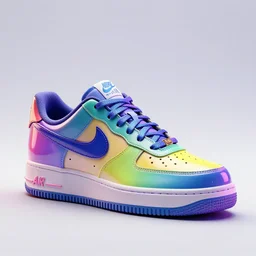 nike airforce one sneaker. cyberpunk patent leather, bright, colorful, glossy, 3 d, arnold render, vray render, artstation, 4 k, very detailed, post processing