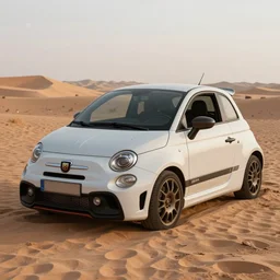 a 2 0 1 0 abarth 5 0 0, abandoned in a desert