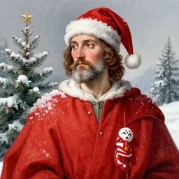 🎄 🌨️ ☃️ digital art in the style of Caravaggio. - n 6
