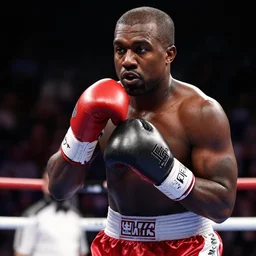 Kanye West in a Boxing Match, detailed photo