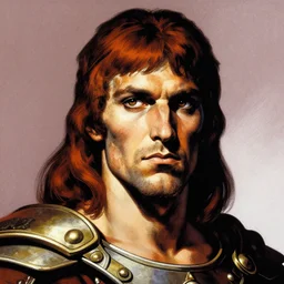 portrait of barbarian mars, coherent! by mariusz lewandowski, by frank frazetta, deep color, strong line, high contrast
