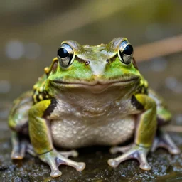 portrait of a frog with blue eyes