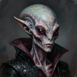 portrait painting of an alien vampire, ultra realistic, concept art, intricate details, eerie, highly detailed, photorealistic, octane render, 8 k, unreal engine. art by artgerm and greg rutkowski