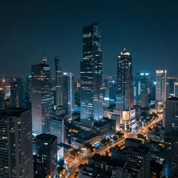 a panorama image of a cyberpunk city scene
