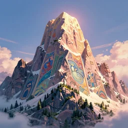 wholesome animation key shot, tallest mountain in the universe, sharp focus, concept art, back lighting, vibrancy, intricate detail, cinematic lighting, studio ghibli, pixar and disney animation, sharp, disney concept by mandy jurgens and alphonse mucha and alena aenami, pastel color palette, dramatic lighting
