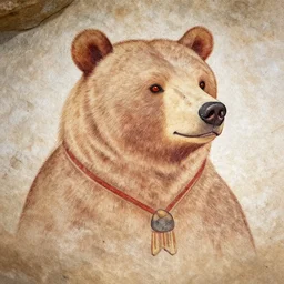 portrait of bear - shaman, paleolithic cave painting