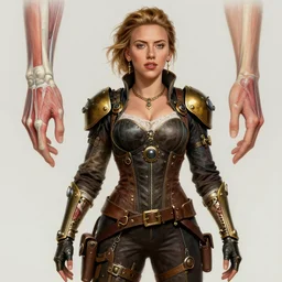 Scarlett Johansson in a steampunk outfit, anatomy, only two hands, highly detailed, digital painting, artstation, concept art, smooth, sharp focus, illustration, Unreal Engine 5, 8K, art by art by artgerm and greg rutkowski and edgar maxence