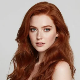 a very beautiful woman with red hair
