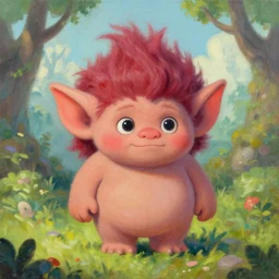 a cute cute cute troll, an illustration by esao andrews, cyril rolando and goro fujita, deviantart, fantasy art, storybook illustration, oil on canvas
