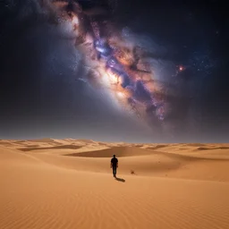walking alone across the desert of the universe. spiritual artwork