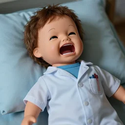 medical doll screaming in pain