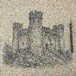 A pen drawing of a dilapidated ancient castle building in the wood, by Ler Huang, high detailed