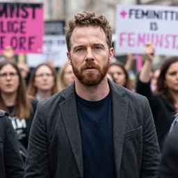 joe rogan at a feminist protest