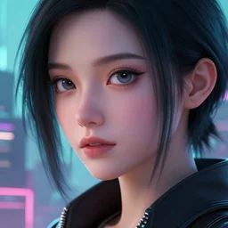 cyberpunk woman in a city, high detail, curious eyes, blended shading, in the style of alphonse mucha and andree wallin and ruan jia, artstation, half body portrait