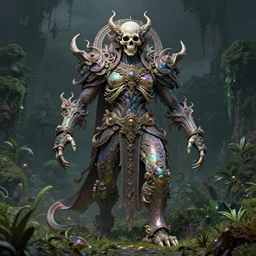 ancient giant iridescent dead god being in desolate and lush landscape, moody, :: by James Jean, Jeff Koons, Dan McPharlin Daniel Merrian :: ornate, dynamic, particulate, rich colors, intricate, elegant, highly detailed, centered, artstation, smooth, sharp focus, octane render, 3d