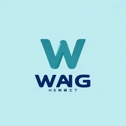 minimalist trendy imagotype logotype design for plastic bag factory called wang that represents high quality and efficiency, 3 d vector, fresh cool colors, trending on behance