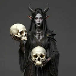a matte symmetrical portrait of a beautiful voodoo witchdoctor holding a dry white skull draped in liquid bone,  by alex gray and android jones , Karol Bak, Ayami Kojima, Amano , concept art, character design, fantasy,3D, 8k resolution