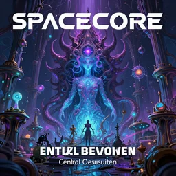 spacecore, eldritch, psychic, elemental masterpiece 8k resolution Behance HD scrollwork magic conduits zBrush Central contest winner, cel-shaded gothic psychedelic wonderland pastiche by Dan Witz, deep color