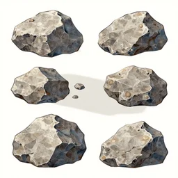 an illustration study of rocks, digital art, sharp