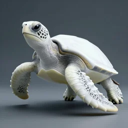 seaturtle wearing sleek white modern space armor, 4k, 33mm, award winning photo
