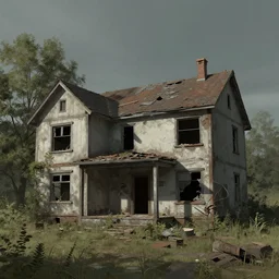 matte painting of abandoned house by jonathan solter