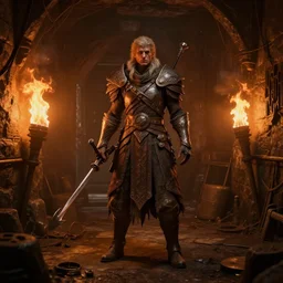delicious torch lit prison dungeon jail cell atmospheric unreal engine hyperreallistic render 8k character concept art masterpiece screenshot from the video game the Elder Scrolls V: Skyrim moody flame orange 2700K global illumination