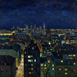 a view of a city from a distance at night, a matte painting by konstantinas ciurlionis, featured on unsplash, synchromism, photo taken with nikon d 7 5 0, high dynamic range, nightscape