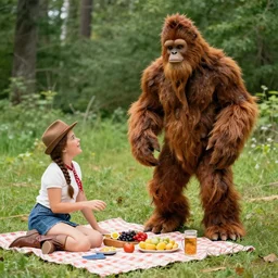 jim varney having a picnic with bigfoot