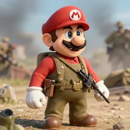 mario as a world war i soldier, high quality