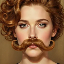 ultra realistic illustration, jennifer love hewitt wearing a curly english mustache, intricate, elegant, highly detailed, digital painting, artstation, smooth, sharp focus, art by artgerm and greg rutkowski and alphonse mucha