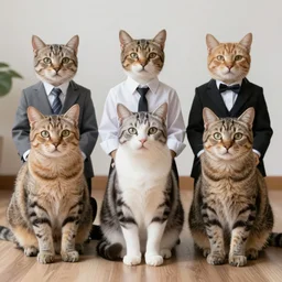 cats dressed as people
