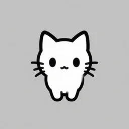 A minimalist logo of a kitten in the y2k style