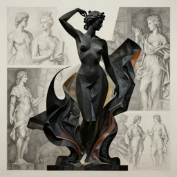 epic concept art. abstract beautiful female silhouette mixing with black and color liquid silk cloth. abstract sculpture. neo noir, modern sculptre, engraving. epic masterpiece, michelangelo, francois boucher, caravaggisti, poussin. 1 6 0 0. neobrutalism, low poly, matte painting. greg rutkowski, wlop, victo ngai, kandinski